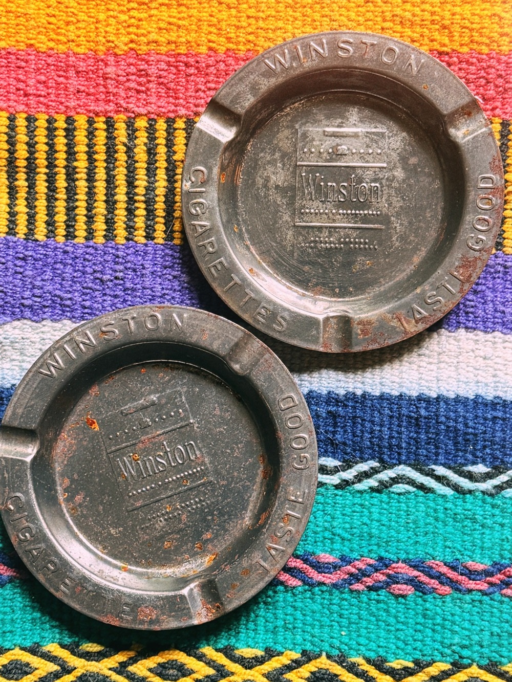 Vintage Metal Ashtray - Set of 2